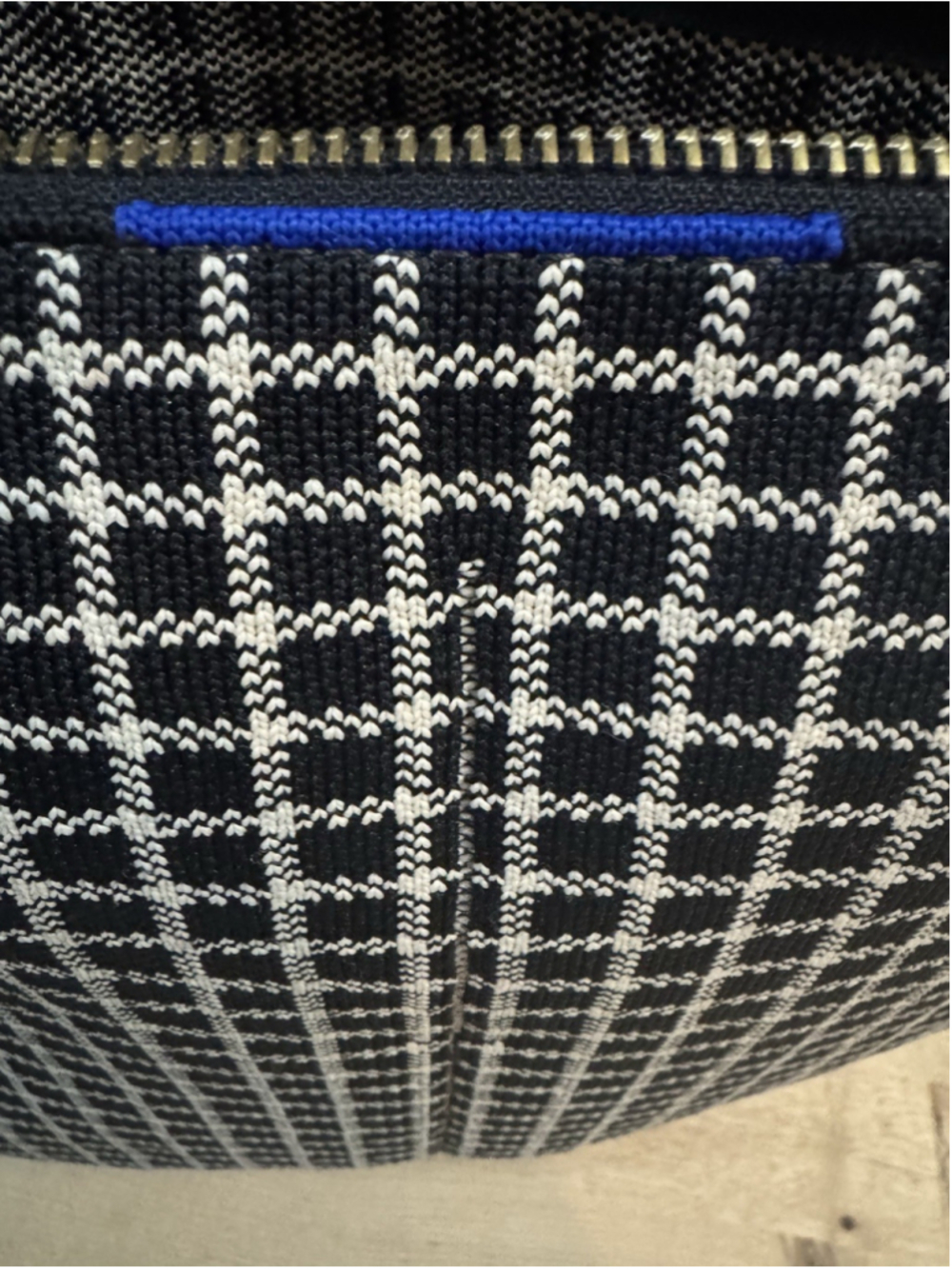 Rothy's womens Mini Bucket Zippered Tote Bag Black And White Checkered - Picture 7 of 14